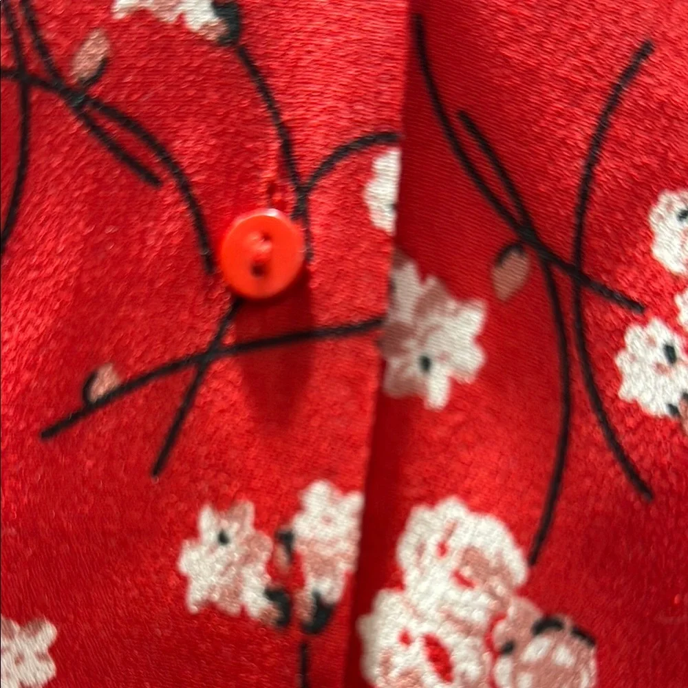 ba&sh Red Ruched Long Sleeve Blouse - Picture 5 of 9